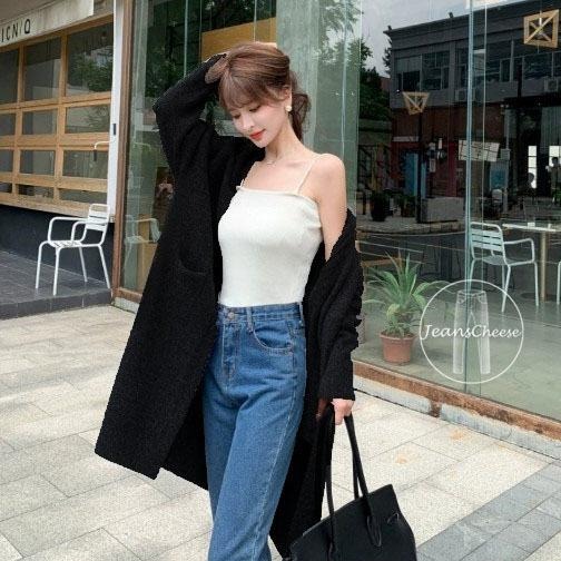保暖厚磅 中長版針織外套 包芯紗 女裝 針織外套 長版外套 保暖外套 厚外套 韓版外套 慵懶風 寬鬆外套 罩衫 開衫外套-細節圖4