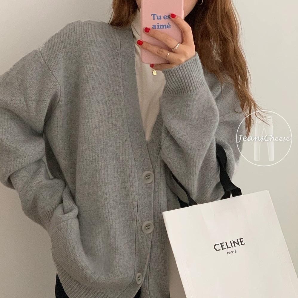 歐膩穿搭 包色款 韓系純色彈性保暖包芯紗 針織毛衣 針織外套 針織 上衣 排釦毛衣 外套 大衣 冬季外套 毛衣 排扣外套-細節圖3