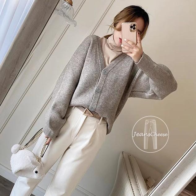 歐膩穿搭 包色款 韓系純色彈性保暖包芯紗 針織毛衣 針織外套 針織 上衣 排釦毛衣 外套 大衣 冬季外套 毛衣 排扣外套-細節圖7