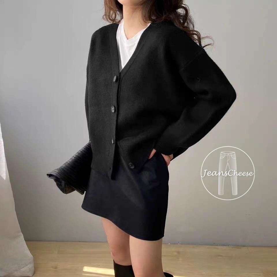 歐膩穿搭 包色款 韓系純色彈性保暖包芯紗 針織毛衣 針織外套 針織 上衣 排釦毛衣 外套 大衣 冬季外套 毛衣 排扣外套-細節圖8