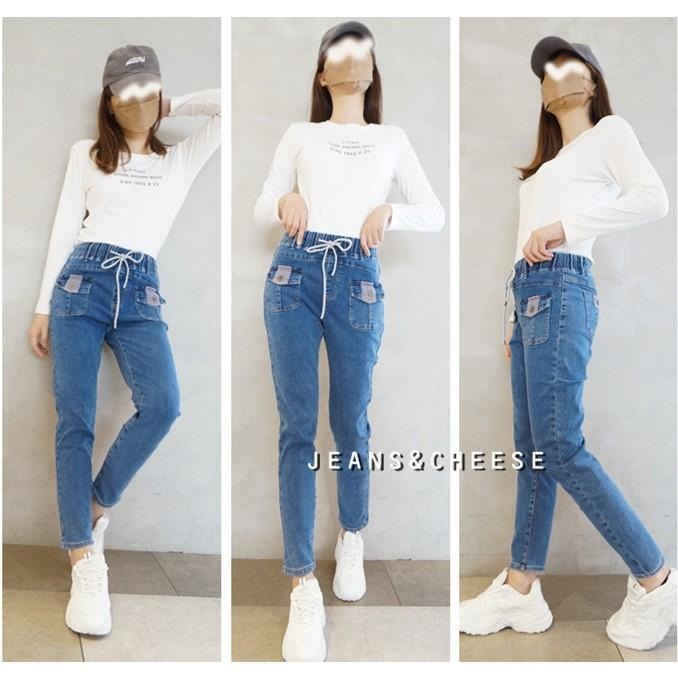 日系時尚超顯瘦高腰磨毛牛仔褲.超彈力保暖刷毛褲.拼布口袋哈倫褲.男友褲.休閒褲.保暖褲.磨毛褲.休閒長褲S5.3555-細節圖3