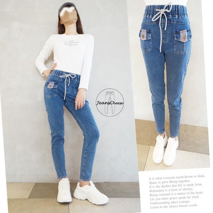 日系時尚超顯瘦高腰磨毛牛仔褲.超彈力保暖刷毛褲.拼布口袋哈倫褲.男友褲.休閒褲.保暖褲.磨毛褲.休閒長褲S5.3555-細節圖7