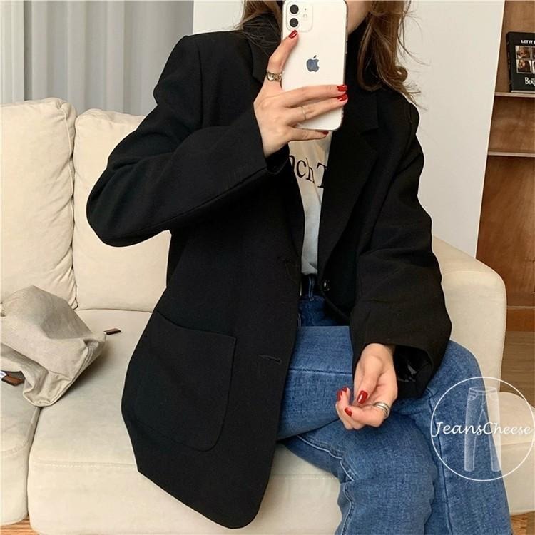 韓國熱銷款氣質寬鬆 雙口袋小西服外套 西裝外套 上衣 女裝 衣服 外套 薄外套 罩衫 防曬外套 長袖上衣 長袖罩衫 秋冬-細節圖5