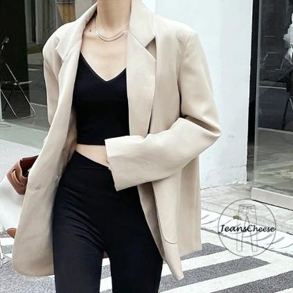 韓國熱銷款氣質寬鬆 雙口袋小西服外套 西裝外套 上衣 女裝 衣服 外套 薄外套 罩衫 防曬外套 長袖上衣 長袖罩衫 秋冬-細節圖8