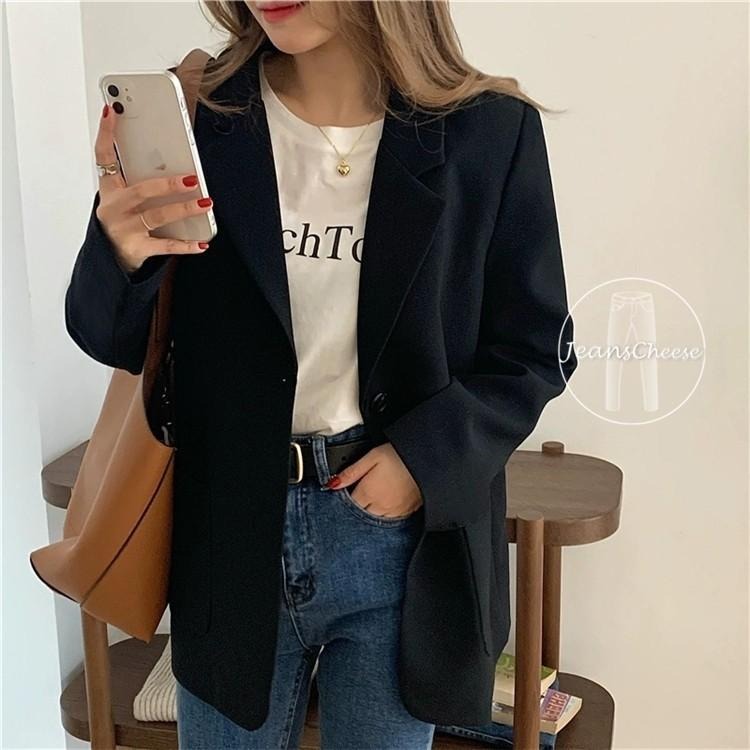 韓國熱銷款氣質寬鬆 雙口袋小西服外套 西裝外套 上衣 女裝 衣服 外套 薄外套 罩衫 防曬外套 長袖上衣 長袖罩衫 秋冬-細節圖9