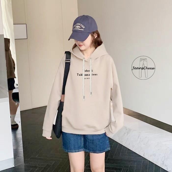 麂皮面料 韓系休閒顯瘦長袖帽T 大學T 學院風 帽T 長袖上衣 休閒上衣 落肩上衣 女裝 上衣.S1.4515-細節圖4