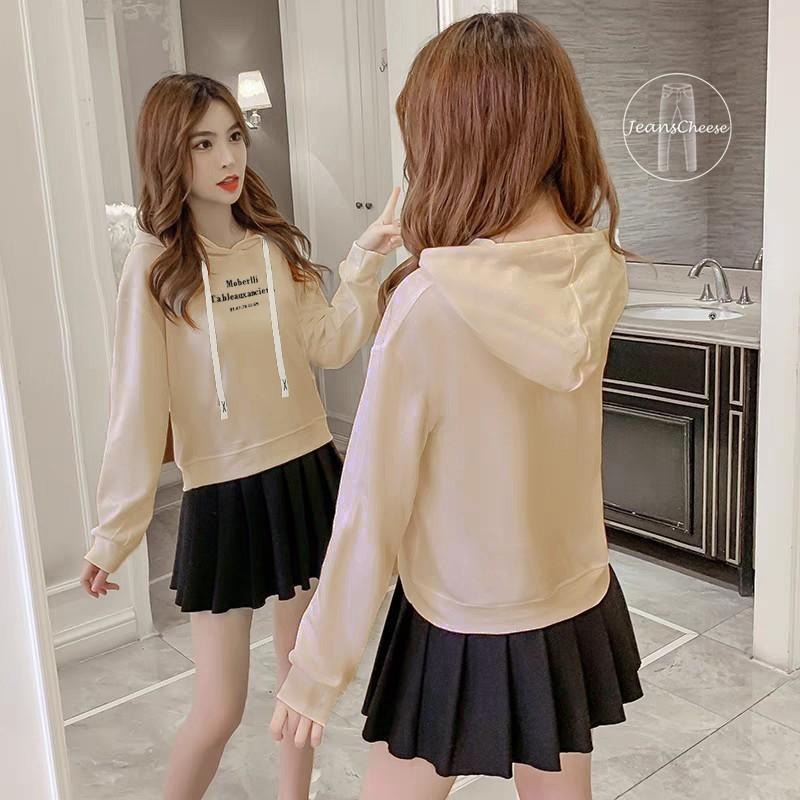 麂皮面料 韓系休閒顯瘦長袖帽T 大學T 學院風 帽T 長袖上衣 休閒上衣 落肩上衣 女裝 上衣.S1.4515-細節圖8