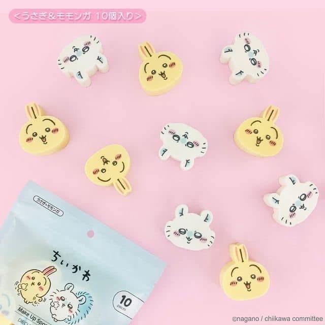 現貨在台 免等 日本 吉伊卡哇 超級可愛臉譜造型粉撲 一袋10入-細節圖3