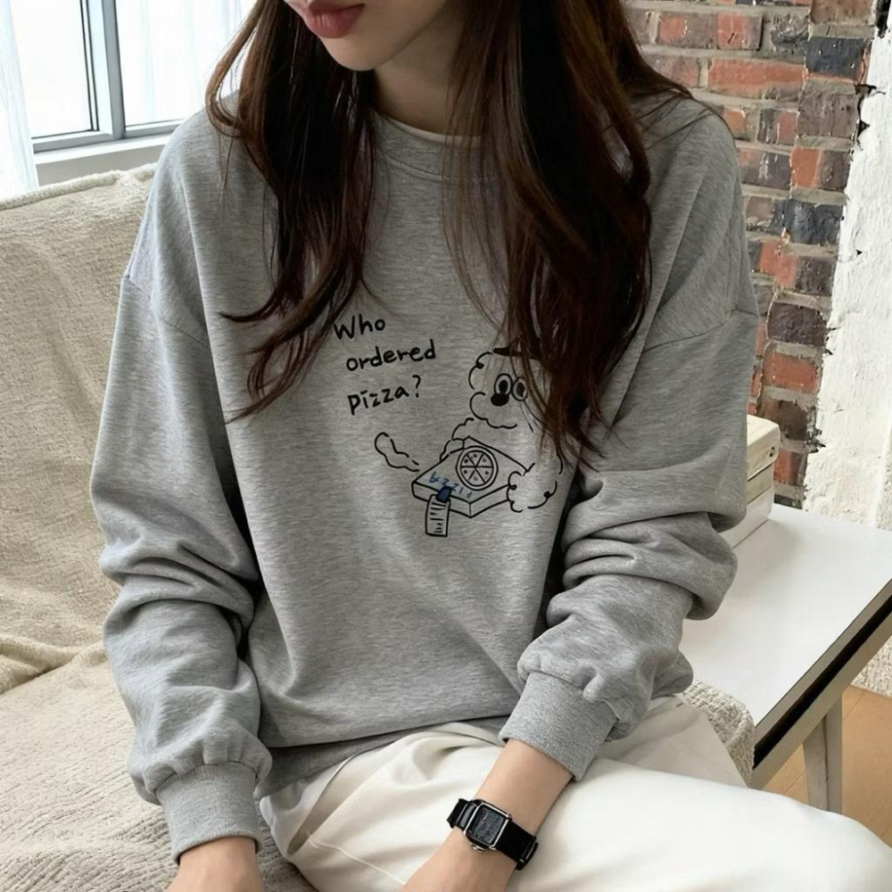 《MIKA米卡服飾》現貨 韓版磨毛T 磨毛長袖上衣 長袖T恤 韓版棉T 磨毛T 磨毛 長袖 棉T t恤 女裝 小狗-細節圖2