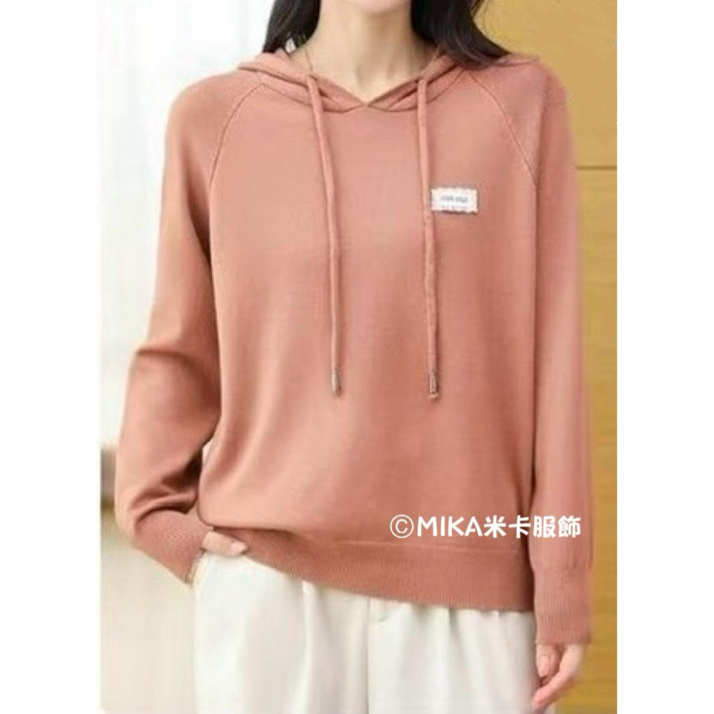 《MIKA米卡服飾》針織連帽上衣 長袖上衣 針織毛衣 帽T 連帽毛衣 針織 毛衣 保暖 針織衫 女裝-細節圖5