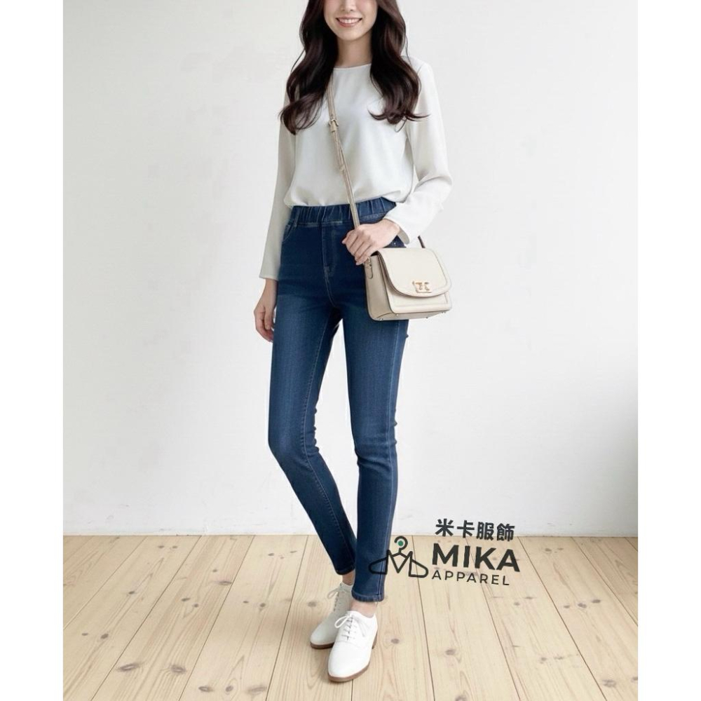 《MIKA米卡服飾》刷毛牛仔褲 加絨 刷毛 刷毛褲 顯瘦牛仔褲 牛仔褲 丹寧褲 保暖褲 合身褲 顯瘦 雪花褲 牛仔 長褲-細節圖7