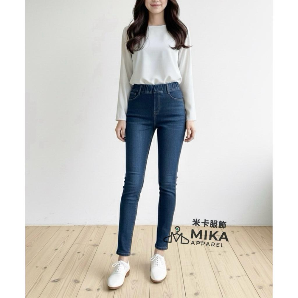 《MIKA米卡服飾》刷毛牛仔褲 加絨 刷毛 刷毛褲 顯瘦牛仔褲 牛仔褲 丹寧褲 保暖褲 合身褲 顯瘦 雪花褲 牛仔 長褲-細節圖8
