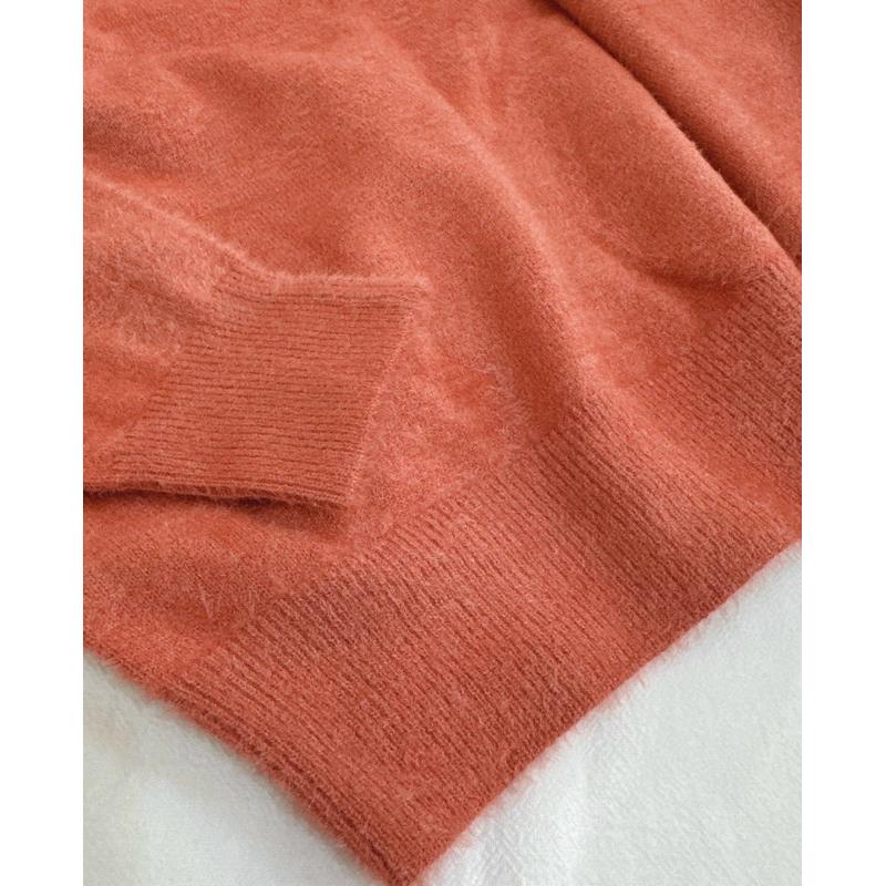 《MIKA米卡服飾》現貨 翻領針織衫 水貂毛 針織毛衣 針織 長袖上衣 毛衣 polo領 針織衫 保暖 娃娃領 女裝-細節圖9