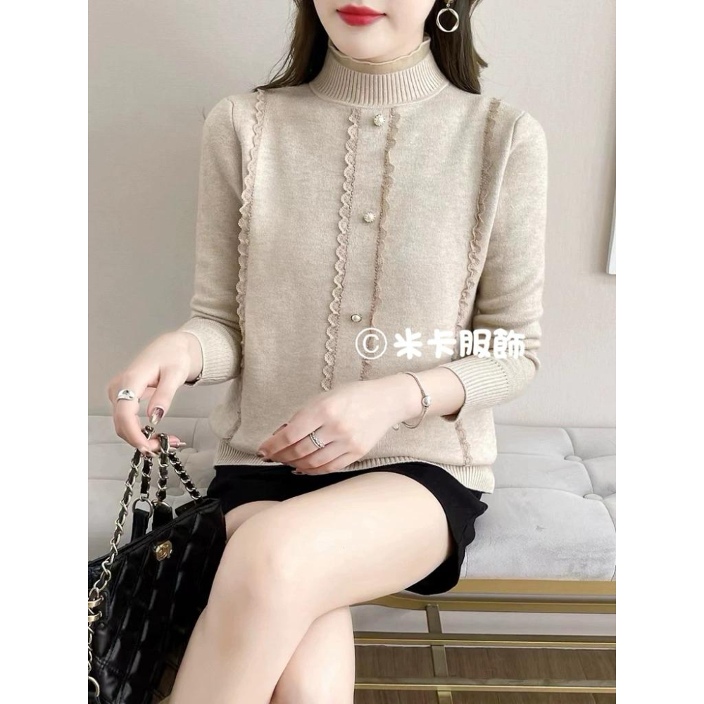 《MIKA米卡服飾》加絨針織毛衣 保暖 保暖衣 針織衫 刷毛衣 絨毛上衣 內刷毛 保暖 保暖毛衣 保暖上衣 刷毛上衣-細節圖2