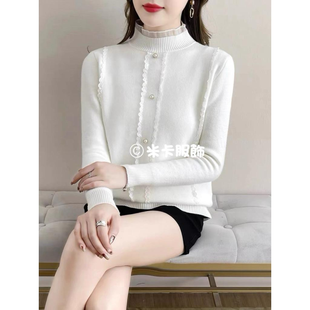 《MIKA米卡服飾》加絨針織毛衣 保暖 保暖衣 針織衫 刷毛衣 絨毛上衣 內刷毛 保暖 保暖毛衣 保暖上衣 刷毛上衣-細節圖3