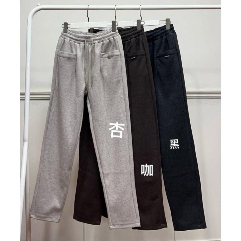 《MIKA米卡服飾》隔日到貨 毛呢褲 顯瘦褲 休閒褲 長褲 保暖褲 秋冬褲 上班褲 哈倫褲 老爺褲 老爹褲 女裝 黑褲-細節圖2