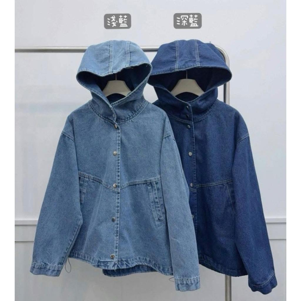 《MIKA米卡服飾》現貨 牛仔外套 防曬外套 開釦連帽牛仔外套 外套 丹寧外套 修身長袖牛仔 牛仔連帽外套 女裝 百搭-細節圖9