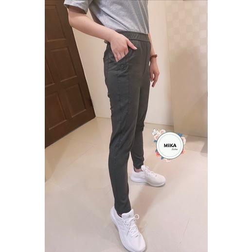 《MIKA米卡服飾》隔日到貨 703涼感褲 超冰涼褲 工作褲 顯瘦褲 涼感合身褲 彈力褲 休閒褲 黑長褲 黑褲 涼感褲-細節圖4