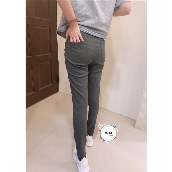 《MIKA米卡服飾》隔日到貨 703涼感褲 超冰涼褲 工作褲 顯瘦褲 涼感合身褲 彈力褲 休閒褲 黑長褲 黑褲 涼感褲-細節圖8