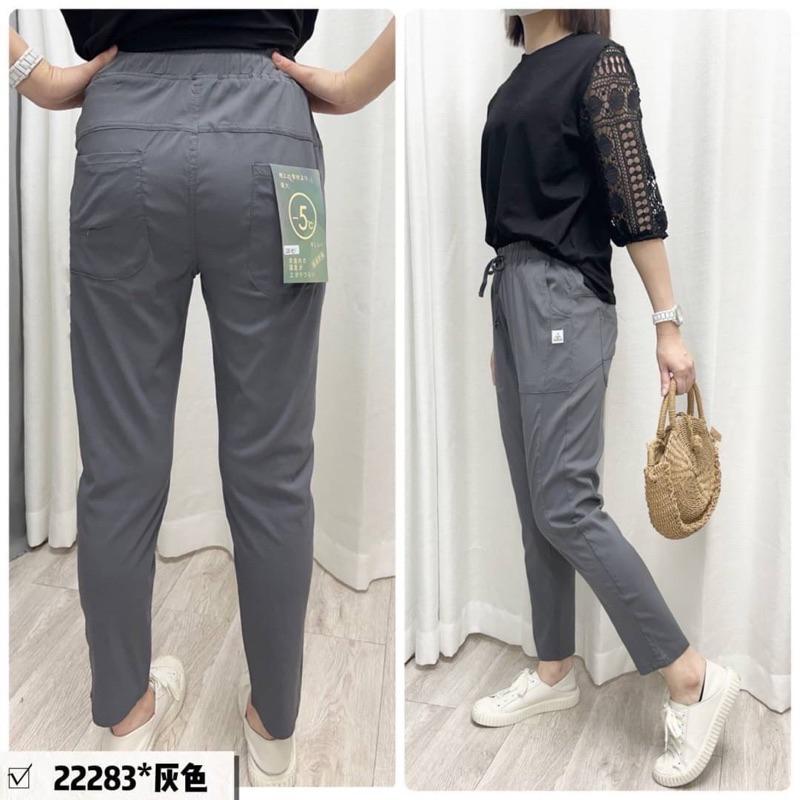 《MIKA米卡服飾》隔日到貨 -5度綁帶涼感褲 彈力褲 22283 顯瘦褲 涼感褲 窄管褲 合身褲 抽繩涼感褲 黑褲-細節圖4
