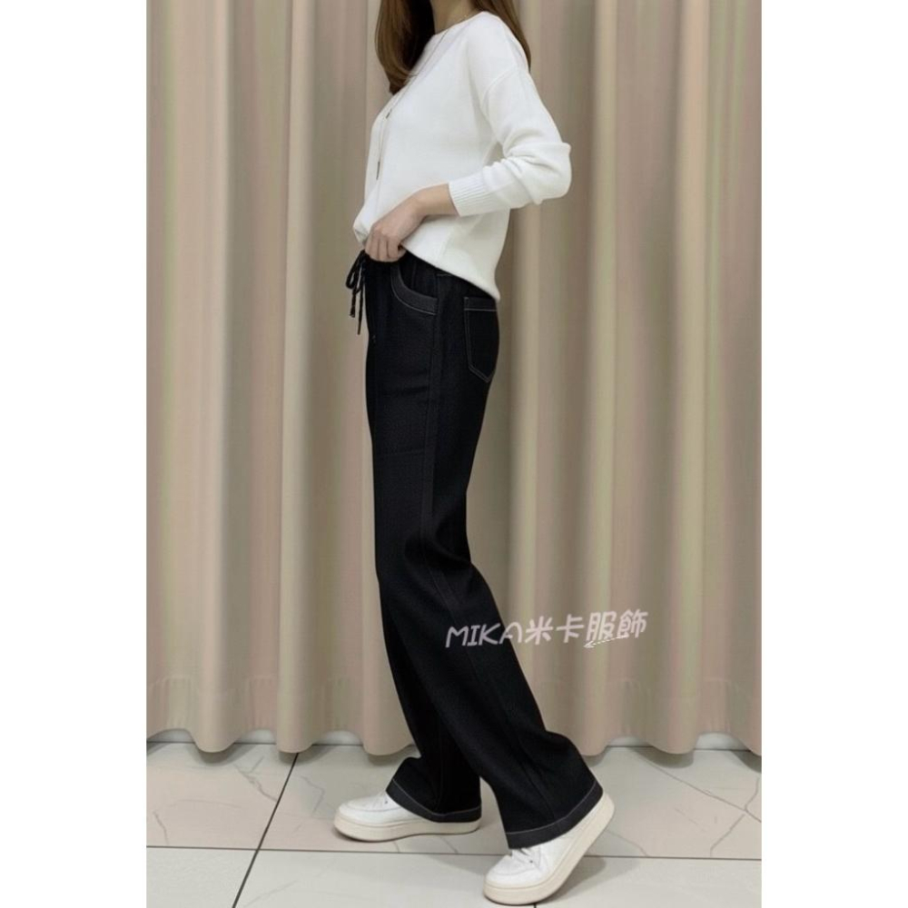 《MIKA米卡服飾》牛仔寬褲 天絲牛仔寬褲  牛仔褲 寬褲 長褲 天絲牛仔褲 直筒褲 顯瘦寬褲 秋冬 女裝-細節圖6