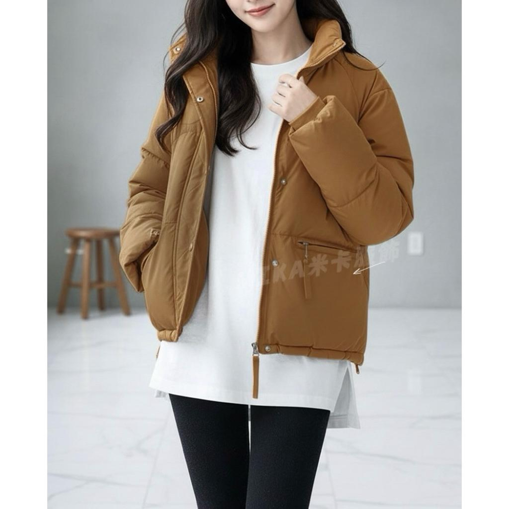 《MIKA米卡服飾》鋪棉外套 女裝 保暖 顯瘦 女生衣著 保暖 鋪棉 保暖外套 外套 麵包外套 防風外套-細節圖5