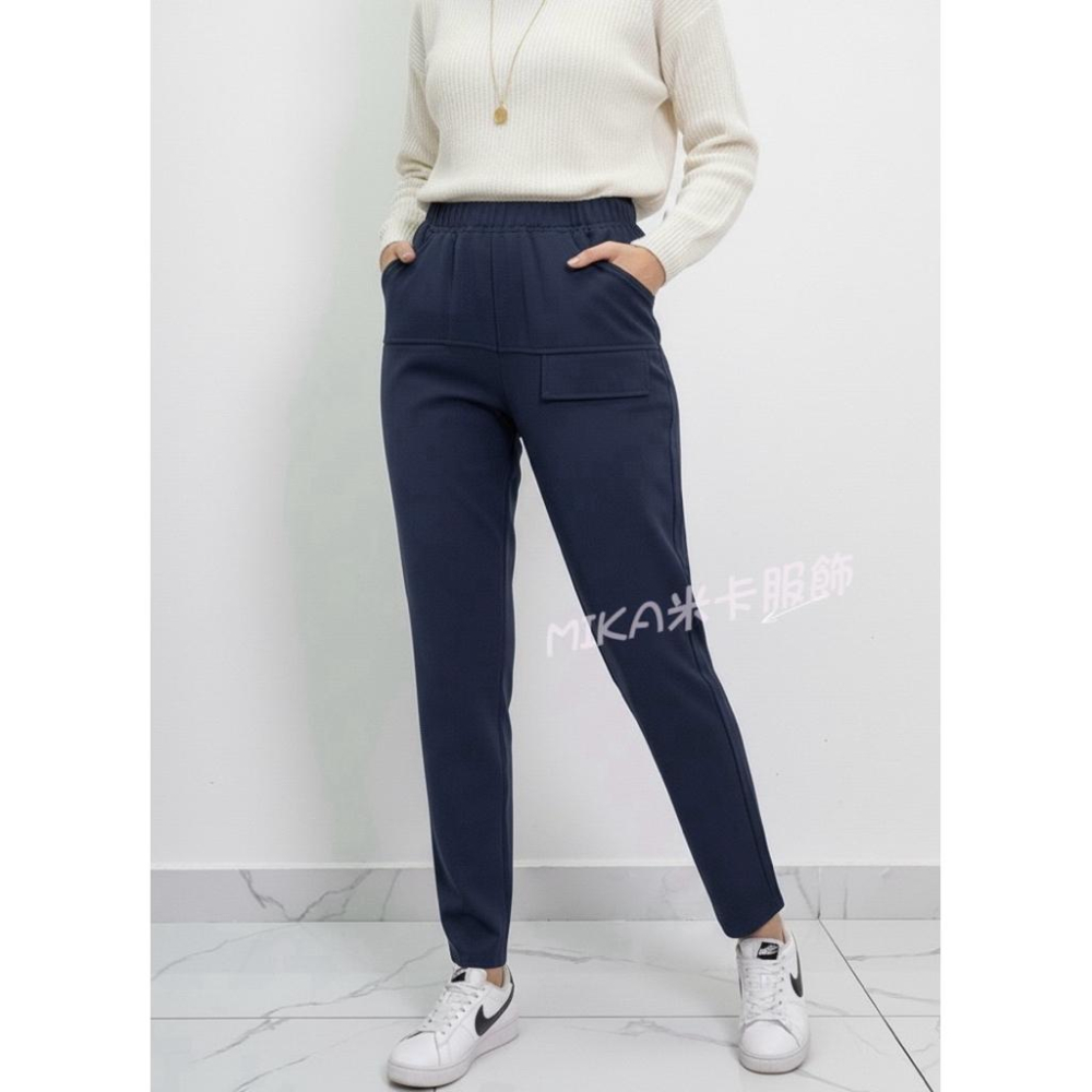 《MIKA米卡服飾》✨直筒顯瘦休閒褲✨ 鬆緊腰 直筒褲 休閒褲 立體口袋 女裝 韓版穿搭 快速出貨 隔日到貨-細節圖2