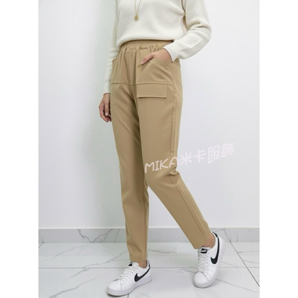 《MIKA米卡服飾》✨直筒顯瘦休閒褲✨ 鬆緊腰 直筒褲 休閒褲 立體口袋 女裝 韓版穿搭 快速出貨 隔日到貨-細節圖3