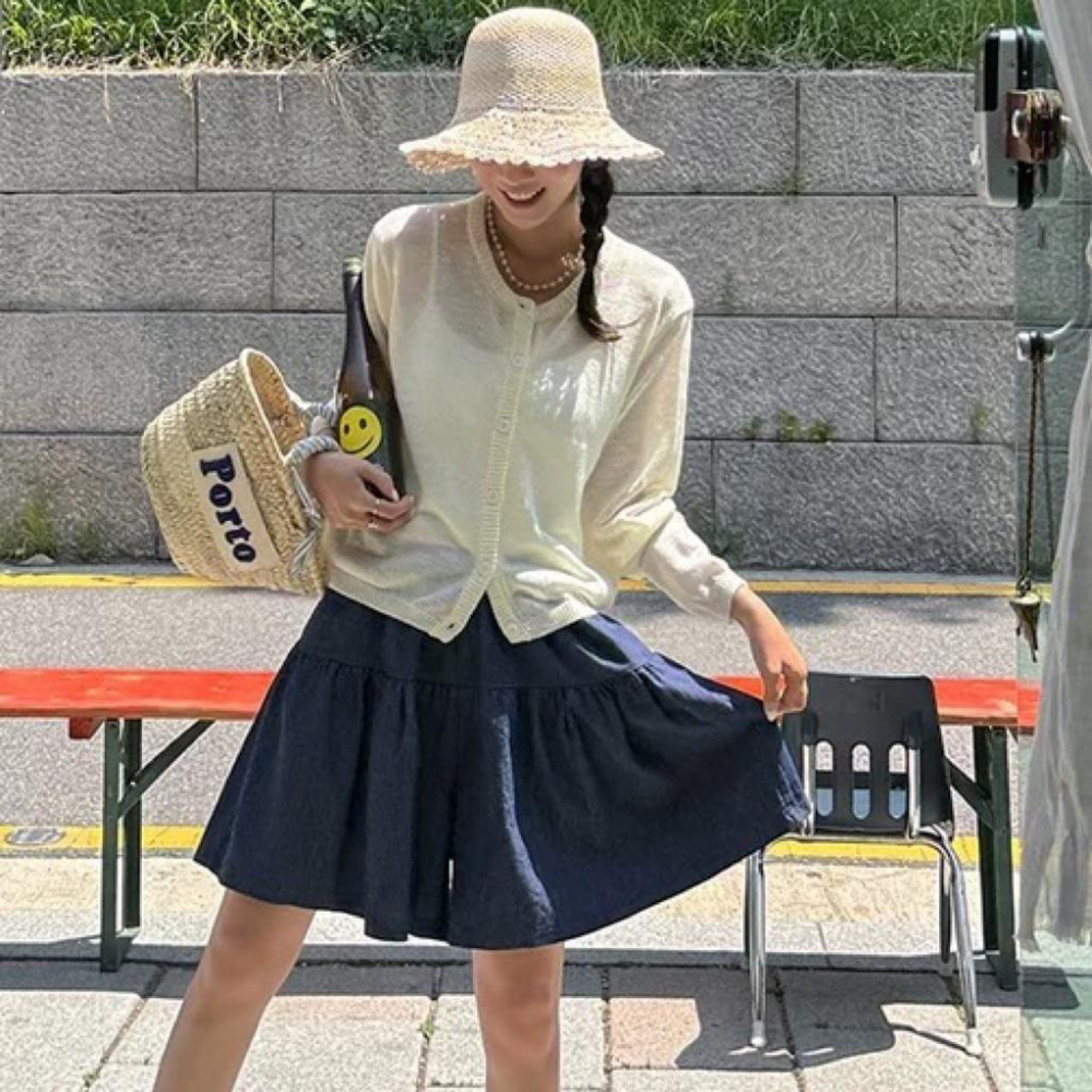 《MIKA米卡服飾》現貨 韓版褲裙 短褲裙 278 蛋糕裙 涼感短褲 闊腿褲 短褲 褲裙 傘裙 牛仔褲裙 裙褲 女裝-細節圖2