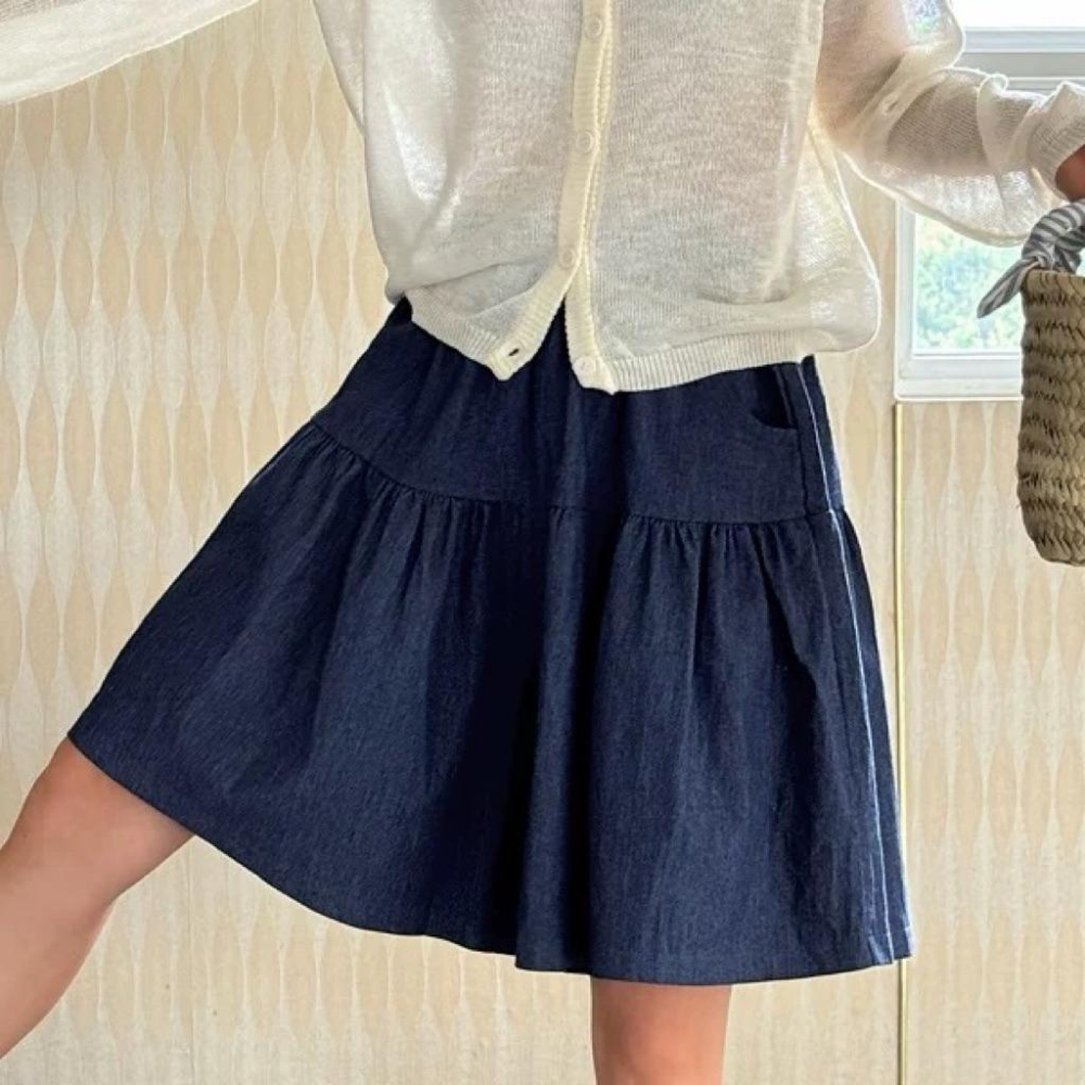 《MIKA米卡服飾》現貨 韓版褲裙 短褲裙 278 蛋糕裙 涼感短褲 闊腿褲 短褲 褲裙 傘裙 牛仔褲裙 裙褲 女裝-細節圖4