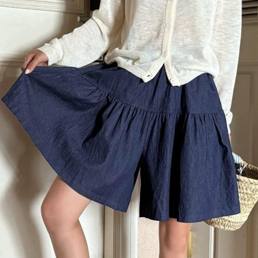 《MIKA米卡服飾》現貨 韓版褲裙 短褲裙 278 蛋糕裙 涼感短褲 闊腿褲 短褲 褲裙 傘裙 牛仔褲裙 裙褲 女裝-細節圖5