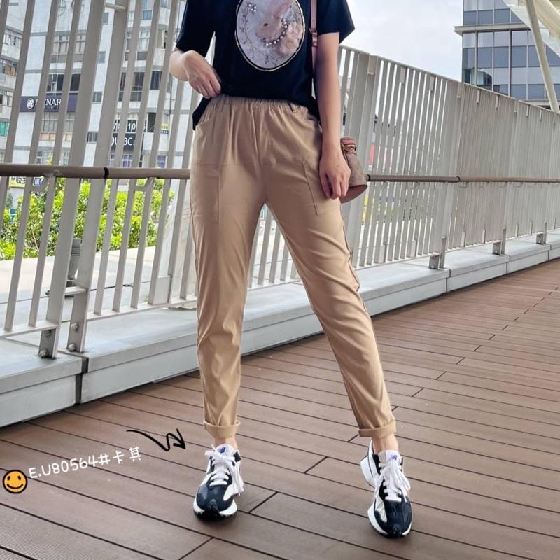 《MIKA米卡服飾》隔日到貨 -5度涼感褲 涼感彈力褲 涼感褲 皮標涼感褲 80564 涼感 休閒褲 彈力褲 哈倫褲-細節圖3