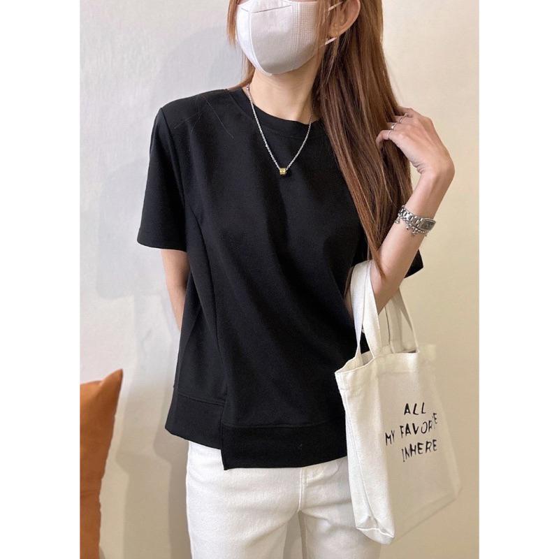 《MIKA米卡服飾》隔日到貨 設計款剪裁T 韓國棉 韓版棉T 素T 簡約棉T 側剪接設計 棉T 大學T 女裝 2999-細節圖5