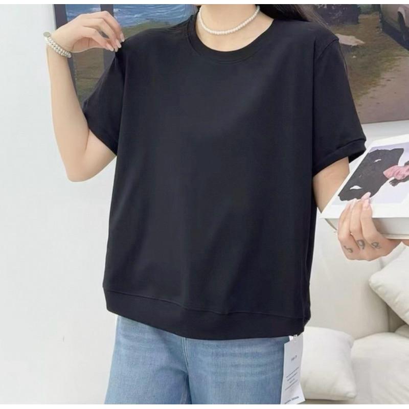 《MIKA米卡服飾》短袖T恤 棉質上衣 素面上衣 素面T恤 圓領素T 棉T 短袖上衣 韓版棉T 素T 快速出貨 女裝-細節圖2