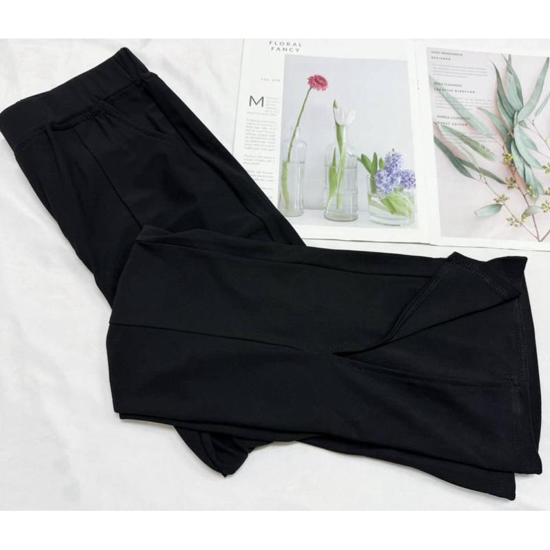 《MIKA米卡服飾》喇叭褲 工作褲 開衩褲 收腹褲 彈力褲 黑色長褲 顯瘦褲 學生褲 上班褲 女裝-細節圖8