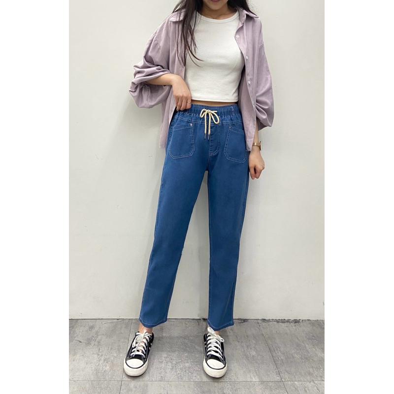 《MIKA米卡服飾》牛仔褲 哈倫牛仔褲 牛仔哈倫褲 彈力牛仔褲 丹寧褲 工作褲 哈倫褲 老爺褲 男友褲 薄牛仔 女裝-細節圖2