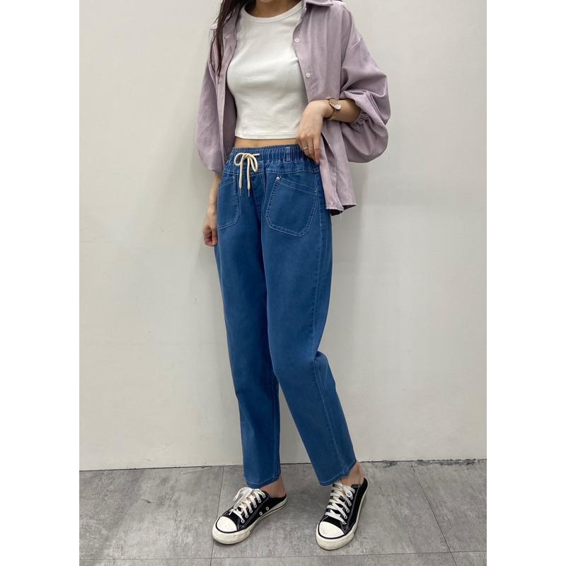 《MIKA米卡服飾》牛仔褲 哈倫牛仔褲 牛仔哈倫褲 彈力牛仔褲 丹寧褲 工作褲 哈倫褲 老爺褲 男友褲 薄牛仔 女裝-細節圖4