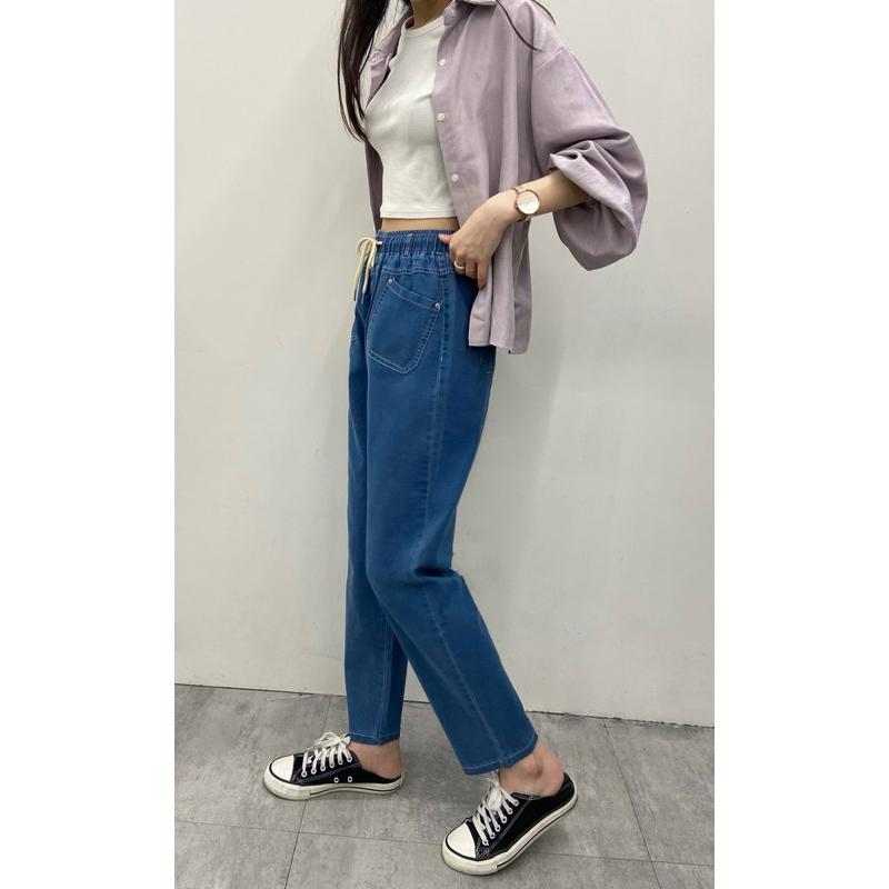 《MIKA米卡服飾》牛仔褲 哈倫牛仔褲 牛仔哈倫褲 彈力牛仔褲 丹寧褲 工作褲 哈倫褲 老爺褲 男友褲 薄牛仔 女裝-細節圖5