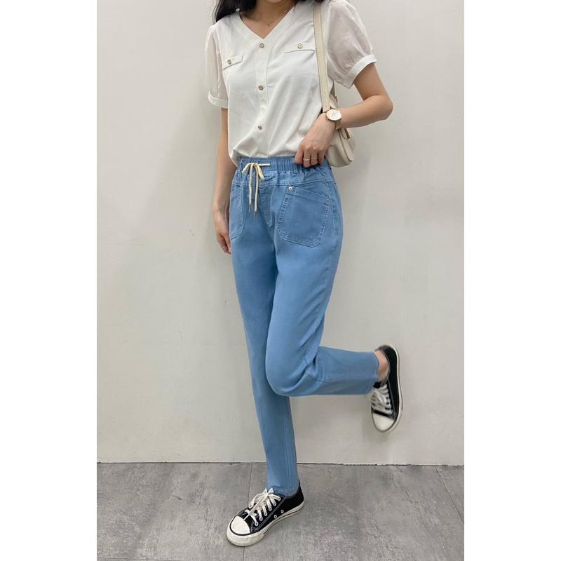 《MIKA米卡服飾》牛仔褲 哈倫牛仔褲 牛仔哈倫褲 彈力牛仔褲 丹寧褲 工作褲 哈倫褲 老爺褲 男友褲 薄牛仔 女裝-細節圖9