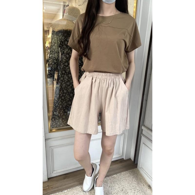 《MIKA米卡服飾》棉麻短褲 短褲 五分褲 五分短褲 涼感 闊腿褲 涼感短褲 女裝 寬鬆 棉麻 快速到貨 中大尺碼短褲-細節圖2