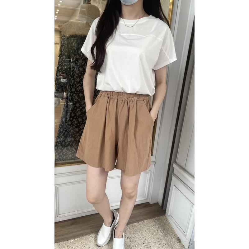 《MIKA米卡服飾》棉麻短褲 短褲 五分褲 五分短褲 涼感 闊腿褲 涼感短褲 女裝 寬鬆 棉麻 快速到貨 中大尺碼短褲-細節圖7