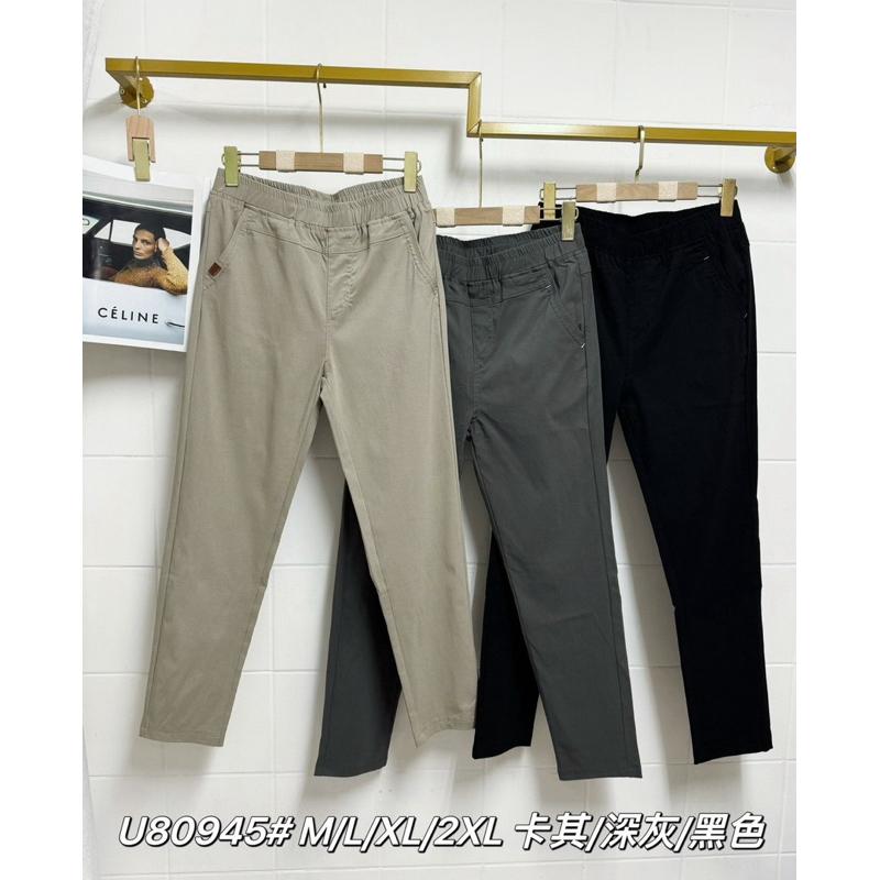 《MIKA米卡服飾》皮標彈力褲 休閒褲 工作褲 黑長褲 長褲 黑褲 女裝-細節圖9