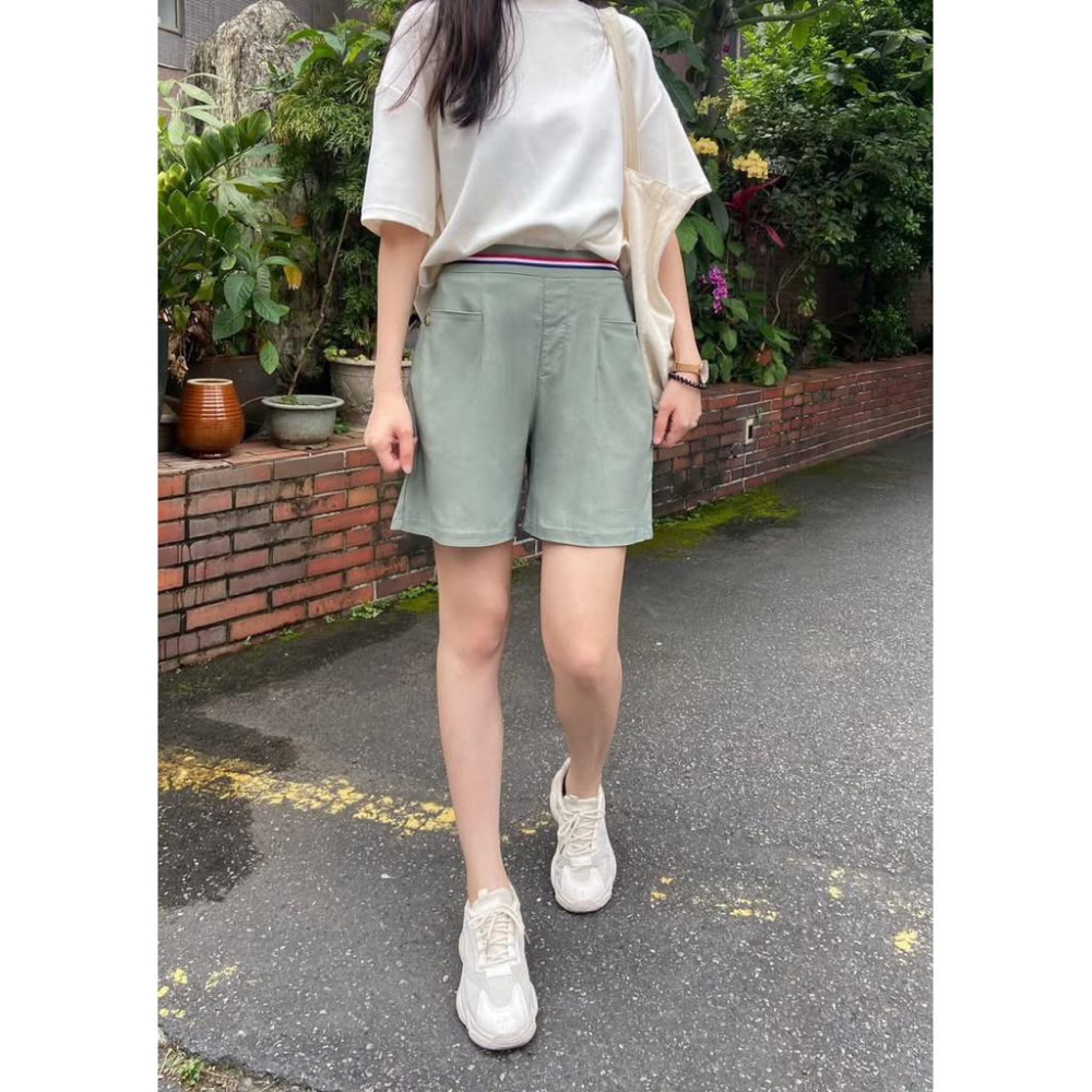 《MIKA米卡服飾》現貨 織帶短褲 涼感短褲 短褲 865 涼感褲 冰涼褲 上班褲 -5度 工作褲 彈力褲 女裝 OL-細節圖2