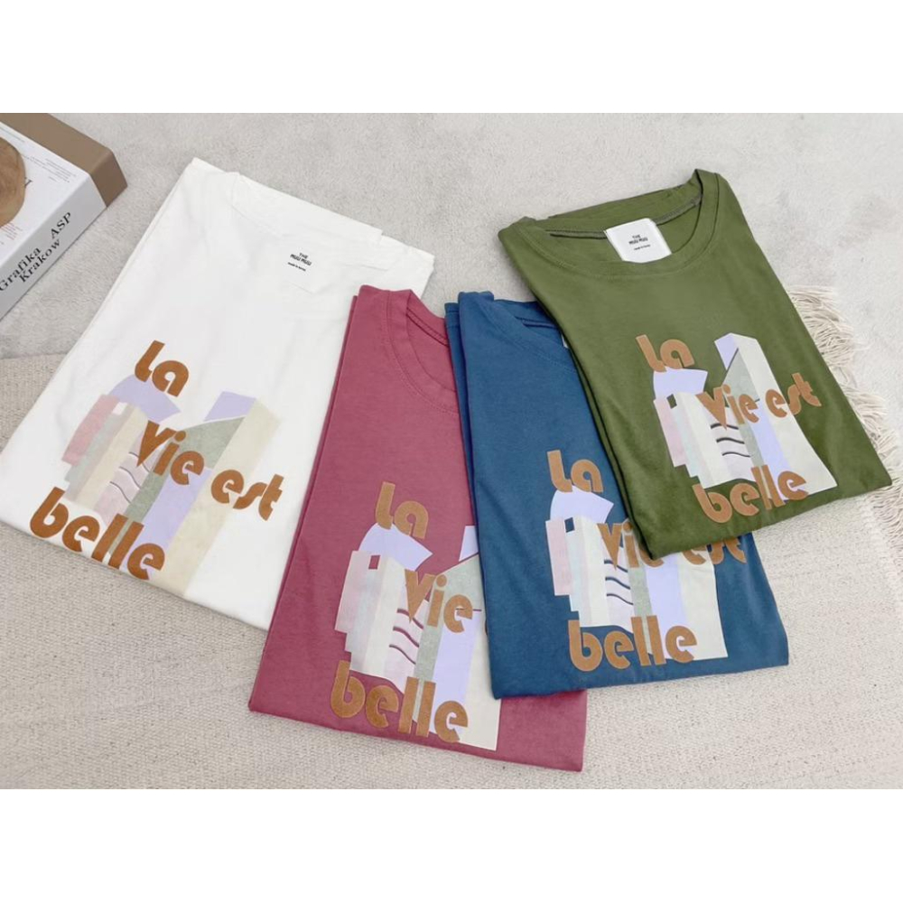 《MIKA米卡服飾》現貨 幾何圖T 長版T 韓版棉T 寬鬆舒服 短袖T恤 短袖上衣 短袖棉T 棉T 長版棉T 女裝 夏季-細節圖9