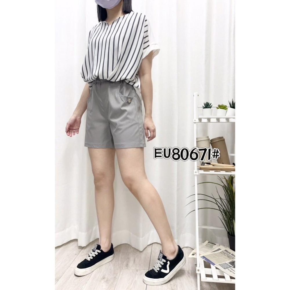 《MIKA米卡服飾》涼感短褲 涼感褲 671 黑色短褲 冰涼褲 短褲 休閒短褲 運動短褲 素面短褲 -5度 彈力短褲-細節圖5