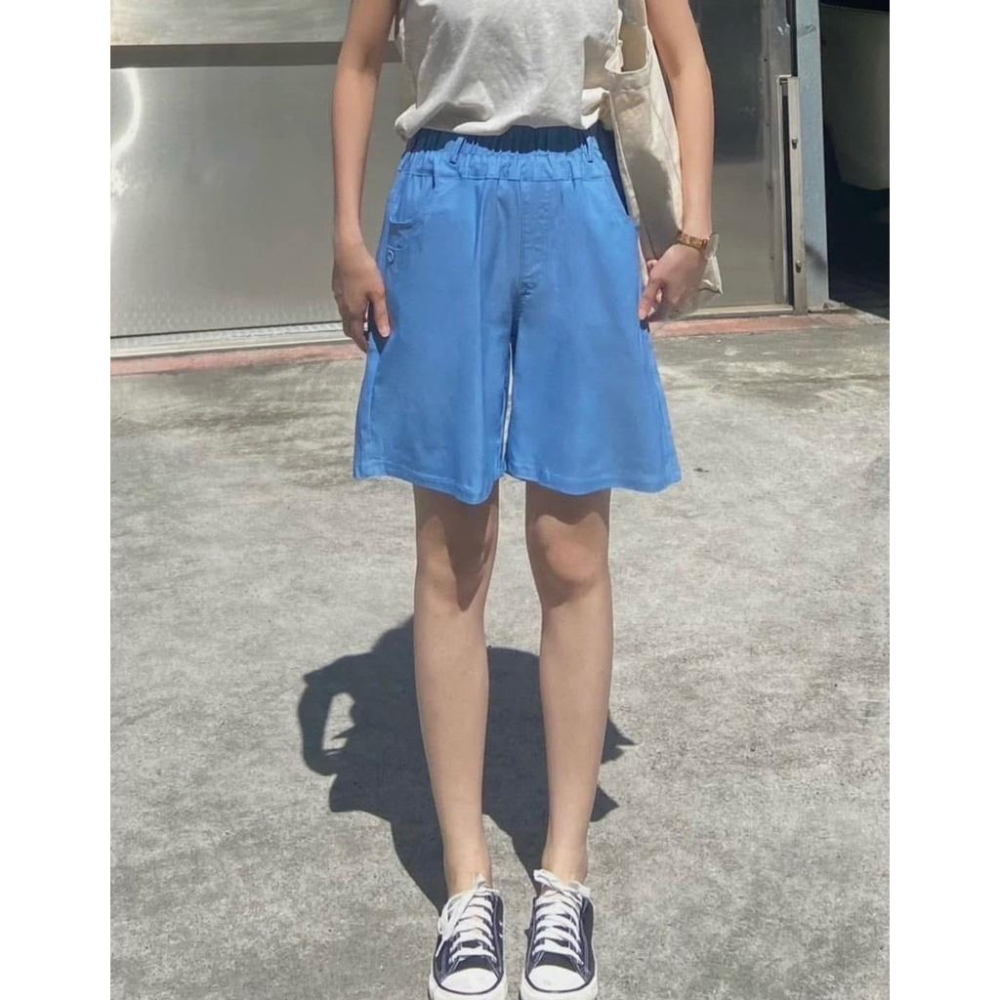 《MIKA米卡服飾》現貨 涼感短褲 五分褲 短褲 869 涼感褲 冰涼褲 工作褲 彈力褲 黑褲 鬆緊腰 口袋 女裝-細節圖3