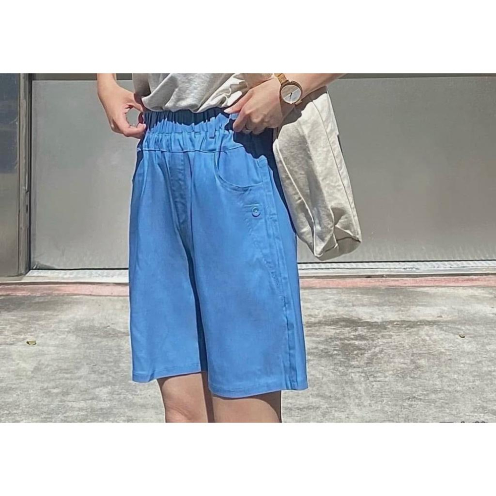 《MIKA米卡服飾》現貨 涼感短褲 五分褲 短褲 869 涼感褲 冰涼褲 工作褲 彈力褲 黑褲 鬆緊腰 口袋 女裝-細節圖4