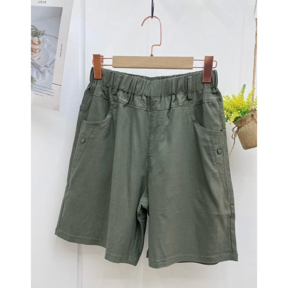 《MIKA米卡服飾》現貨 涼感短褲 五分褲 短褲 869 涼感褲 冰涼褲 工作褲 彈力褲 黑褲 鬆緊腰 口袋 女裝-細節圖5