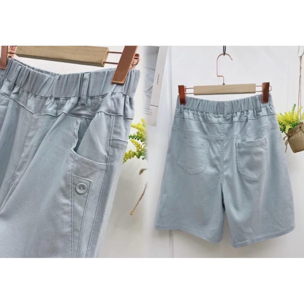 《MIKA米卡服飾》現貨 涼感短褲 五分褲 短褲 869 涼感褲 冰涼褲 工作褲 彈力褲 黑褲 鬆緊腰 口袋 女裝-細節圖6