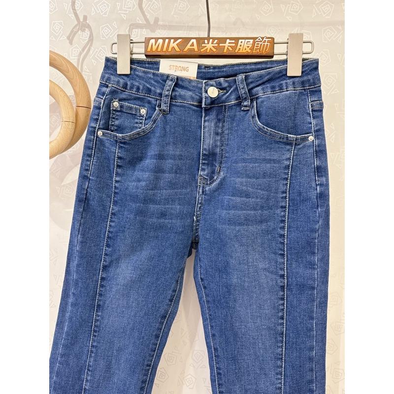 《MIKA米卡服飾》隔日到貨 牛仔喇叭褲 牛仔褲  喇叭褲 丹寧褲 喇叭牛仔褲 彈力牛仔褲 長褲 開釦拉鍊褲 女裝-細節圖5